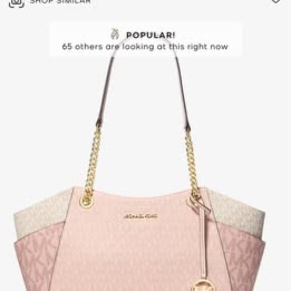 Michael Kors Jet Set Large Color Block Signature Logo Tote Bag - Picture 5 of 5